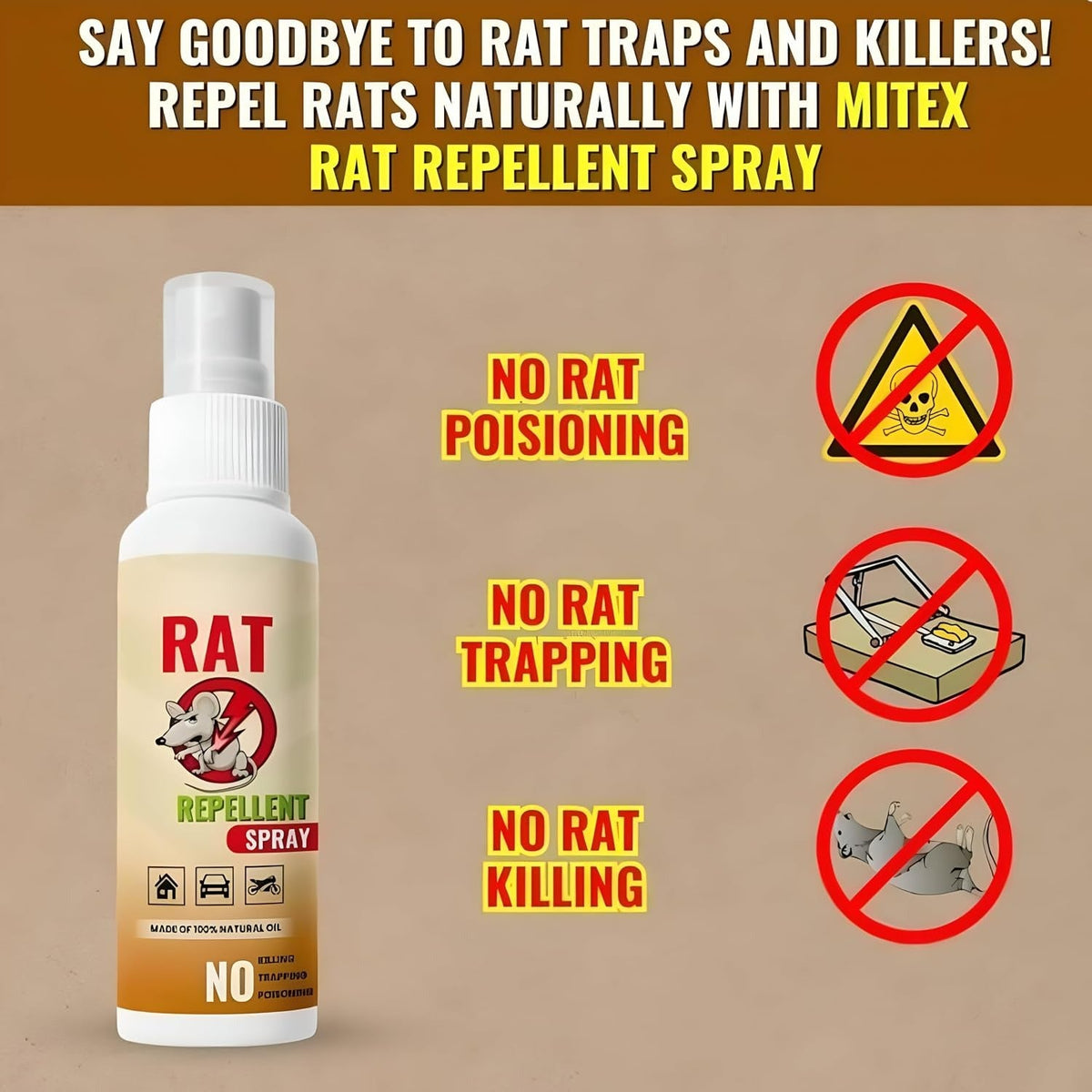 2PCs- Rat Repellent Spray