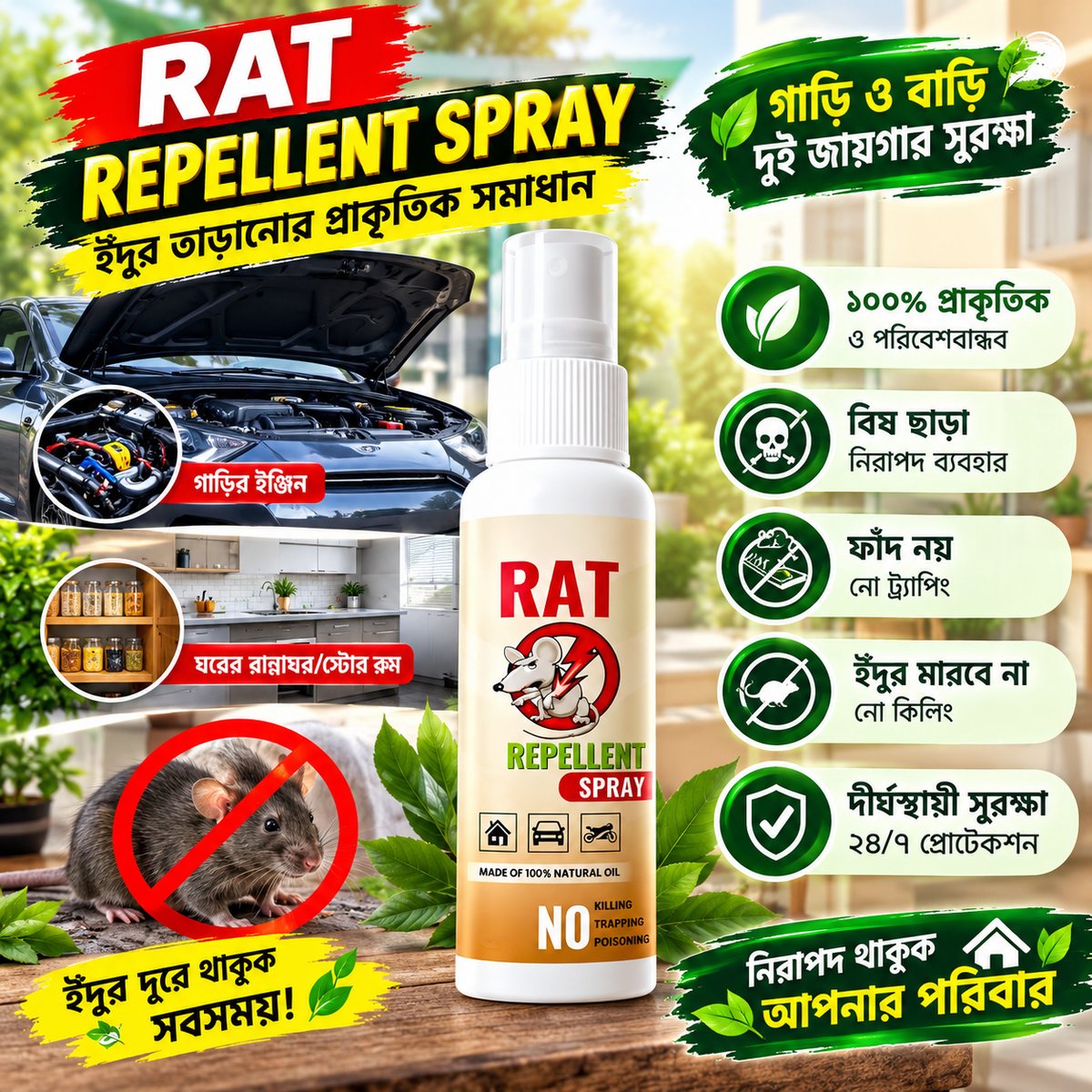 1Pc- Rat Repellent Spray