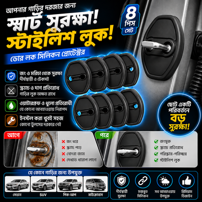 8Pcs- Car Silicone Door Lock Protector
